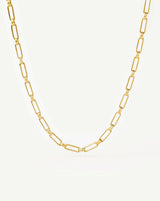 Classic Mini Short Paperclip Chain Necklace | 18ct Gold Plated