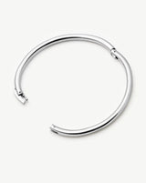 Classic Round Hinged Bangle | Platinum Plated