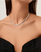 Classic Snake Chain Necklace | Silver Plated
