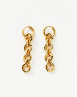 Enamel Byline Link Drop Hoop Earrings | 18ct Gold Plated