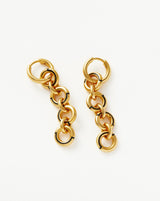 Enamel Byline Link Drop Hoop Earrings | 18ct Gold Plated
