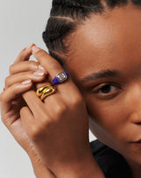 Enamel & Stone Dome Statement Ring
