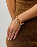 Eny Puffy Cuff Bracelet | 18ct Gold Plated