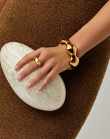 Eny Puffy Dome Statement Cuff Bracelet | 18ct Gold Plated