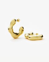 Eny Puffy Large Hoop Earrings | 18ct Gold Plated