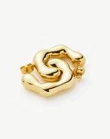 Eny Puffy Medium Hoop Earrings | 18ct Gold Plated