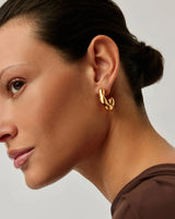 Eny Puffy Medium Hoop Earrings | 18ct Gold Plated