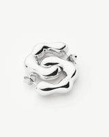 Eny Puffy Medium Hoop Earrings | Sterling Silver