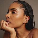Aurate x Frye: Lab Grown White Sapphire Stud and Ear Cuff