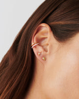 Solid Gold Diamond Shell Single Stud Earring