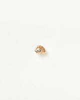 Solid Gold Diamond Shell Single Stud Earring