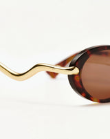 Jimmy Fairly Elvissa Oval Sunglasses | Gold Plated/Brown Tortoise