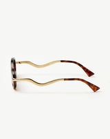 Jimmy Fairly Elvissa Oval Sunglasses | Gold Plated/Brown Tortoise