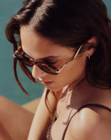 Jimmy Fairly Elvissa Oval Sunglasses | Gold Plated/Brown Tortoise