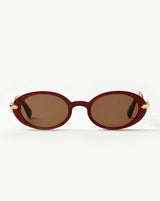 Jimmy Fairly Elvissa Oval Sunglasses | Gold Plated/Cherry