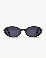 Jimmy Fairly Elvissa Oval Sunglasses | Silver Plated/Black