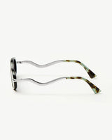 Jimmy Fairly Elvissa Oval Sunglasses | Silver Plated/Black