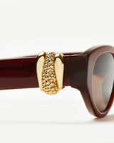 Jimmy Fairly Melissa Cat-Eye Sunglasses | Gold Plated/Brown