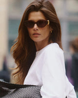 Jimmy Fairly Melissa Cat-Eye Sunglasses | Gold Plated/Brown