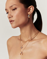 Lucy Williams Pavé Horn Pendant Necklace | 18ct Gold Vermeil/Cubic Zirconia