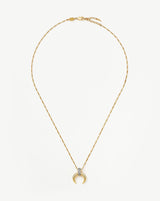 Lucy Williams Pavé Horn Pendant Necklace | 18ct Gold Vermeil/Cubic Zirconia
