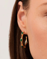 Magma Gemstone Medium Hoop Earrings | 18ct Recycled Gold Plated on Brass