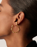 Magma Gemstone Medium Hoop Earrings | 18ct Recycled Gold Plated on Recycled Sterling Silver