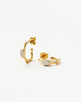 Magma Gemstone Small Hoop Earrings | 18ct Recycled Gold Vermeil on Recycled Sterling Silver