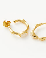 Magma Gemstone Small Hoop Earrings | 18ct Recycled Gold Vermeil on Recycled Sterling Silver