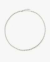 Molten Olive Chain Necklace | Silver Plated
