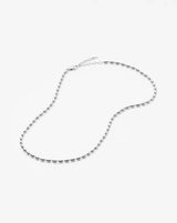 Molten Olive Chain Necklace | Silver Plated