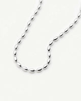 Molten Olive Chain Necklace | Silver Plated