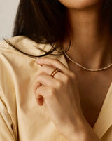 Molten Olive Stacked Ring | 18ct Gold Plated