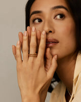 Molten Olive Stacked Ring | 18ct Gold Plated