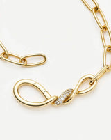 Molten Snow Paperclip Chain Necklace | 18ct Gold Plated/Cubic Zirconia
