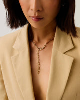 Molten Snow Paperclip Chain Necklace | 18ct Gold Plated/Cubic Zirconia