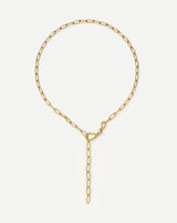 Molten Snow Paperclip Chain Necklace | 18ct Gold Plated/Cubic Zirconia