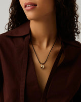 Opalite Pendant Cord Necklace | 18ct Gold Plated