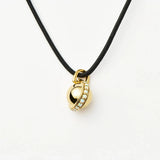 Opalite Pendant Cord Necklace | 18ct Gold Plated