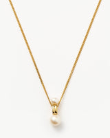 Pearl Ridge Pendant Chain Necklace | 18ct Gold Vermeil/Pearl