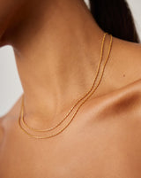 Savi Twisted Double Chain Necklace | 18ct Gold Plated