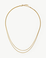 Savi Twisted Double Chain Necklace | 18ct Gold Plated