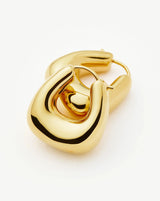 Sculptural Chubby Small Hoop Earrings | 18ct Gold Plated