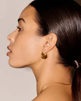 Sculptural Pebble Small Hoop Earrings | 18ct Gold Plated