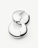 Sculptural Pebble Small Hoop Earrings | Silver Plated
