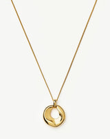 Sculptural Ridge Molten Pendant Necklace | 18ct Gold Plated
