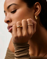 Sculptural Ridge Stacking Ring | 18ct Gold Vermeil