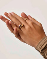 Sculptural Ridge Stacking Ring | 18ct Gold Vermeil