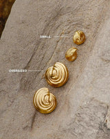Spiral Dome Oversized Stud Earrings | 18ct Gold Plated