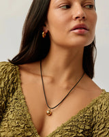 Sphere Pendant Cord Necklace | 18ct Gold Plated